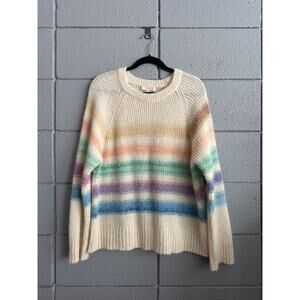 Sezane Adrian Mohair Sweater in Pastel Stripes size XXL